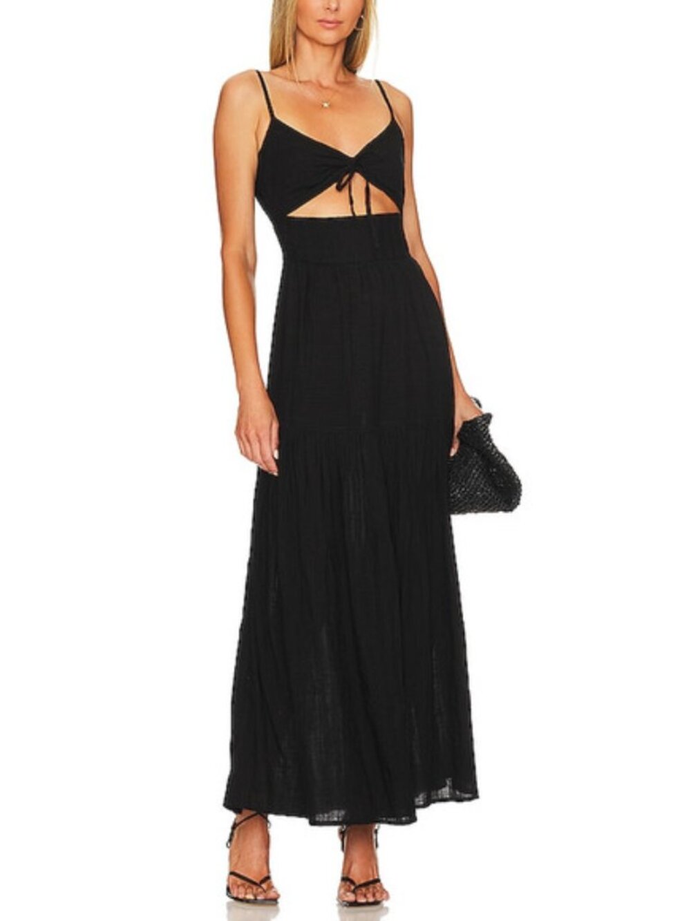 Lspace Black Zuri Maxi Dress Size S